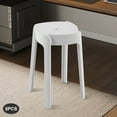 thumbnail image 4 of 5 PCS Modern Stackable Plastic Stools for Indoor Outdoor, 18" Seat Height Portable Backless Stacking Chairs for Schools Home Office White, 4 of 7