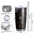 thumbnail image 6 of 20 Oz Paw Print Coffee Tumbler Double Wall Insulated Stainless Steel Water Bottle | Metal Reusable Thermoses Flask with Cup Cap | Leak & Sweat Proof with Anti-Dust Lid, 6 of 7