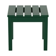 WestinTrends Ashore Oversized Outdoor Side Table, 18 Inch All Weather Poly Lumber Adirondack Patio Side Table Square End Table, Dark Green