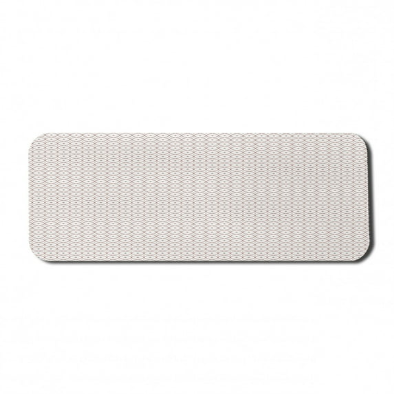 Abstract Computer Mouse Pad, Geometrical Pattern in Ornamental Style and Periodic Design, Rectangle Non-Slip Rubber Mousepad Large, 31" x 12" Gaming Size, Pale Chocolate Dust and White, by Ambesonne