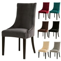 Rosnek Velvet Stretch Wingback Chair Cover Slipcover, Washable Arm Chair Protector Cover for Dining Room Banquet Home Decor