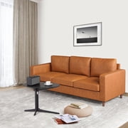 85 Leather Couch for Living Room, Modern Sofa Couches with Padded Backrest, Upholstered Sofa with Armrests and Comfy Cushions, Deep Seat Sofas for Living Room, Bedroom, Office