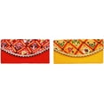 thumbnail image 1 of Aditri Creation Indian Handmade Fabric Money Envelopes, 4" x 8", Red & Yellow, 2 Count, 1 of 5