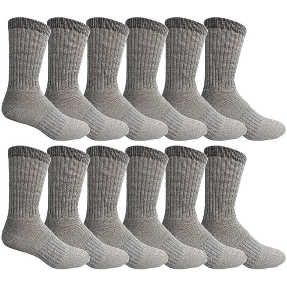 Yacht & Smith 12 Pairs Merino Wool Thermal Boot Socks, Mens Womens Hiking Winter Sock (Mens 12 Pairs Black)