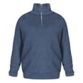 thumbnail image 4 of KKBOTIVE Christmas Sweaters for Men Quarter Zip Solid Color Tops Comfortable Loungewear Winter Clothes with Zipper ( Blue Size: XXL ), 4 of 4