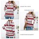 thumbnail image 3 of Sudadera Con Capucha Para Mujer, Sudadera De Fibra De Poliéster, Manga Larga, Rayas Coloridas, Con Capucha, Cordón De Lana, Cómoda Para Ir De Compras ANGGREK Raya Fina Roja XL, 3 of 6