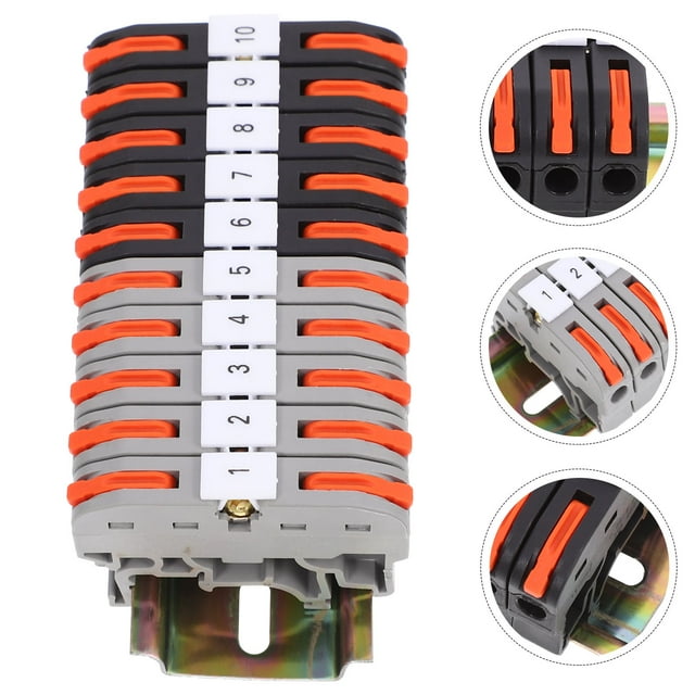 TEHAUX 2Jgo Bloques Terminales Para Riel Din Con Material Duradero Para Uso Industrial Multicolor