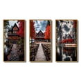 thumbnail image 2 of Designart "Majestic Retreat The Red and Grey Lakehouse III" Cottage Framed Wall Art Set Of 3 - Red Lakes Lakehouse Frame Gallery Set For Office Decor, 2 of 7