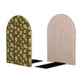 thumbnail image 2 of Naloa Black Ink Green Plaid Sunflower 2 Pcs Bookend Large Capacity Office Book Ends for Home Office Library School Study Decoration, 2 of 8