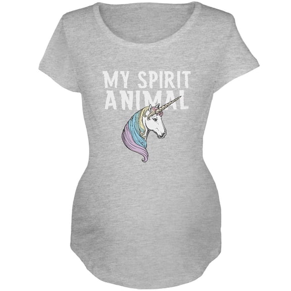 My Spirit Animal Unicorn Maternity Soft T Shirt Heather SM