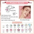 thumbnail image 3 of Txmasen 12 Pairs Surgical Steel Screw Back Earrings Sets Hypoallergenic Screw Back Stud Earrings Cute Heart Tiny CZ Flower Pink Stud Earrings, 3 of 8