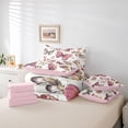 thumbnail image 6 of Homewish Cute Butterflies 7-Piece Twin Bedding Sets,Flying Animal Bedding Comforter Set,Pink White Sheet Sets For Girls Kids,Luxury Bedroom Decor Reversible, 6 of 8