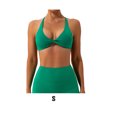 thumbnail image 3 of Hi,Fancy 1 Set Chinlon Nylon Sports Underwear Solid Color Replacement Breathable Wire Free Running Jogging Bodybuilding Vest Bra Green S, 3 of 6