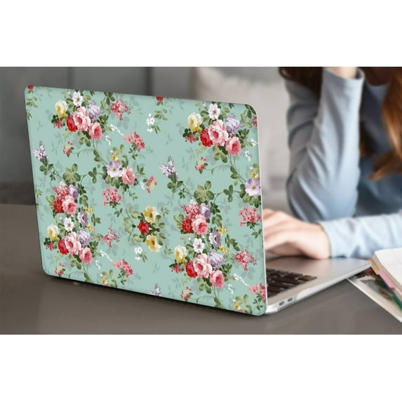 KSK KAISHEK for Old MacBook Pro 13 inchs Case 2015 - 2012 Release Model A1425/A1502, Plastic Hard Shell Cover + Black Keyboard Cover, Flower 112