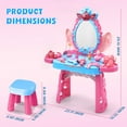 thumbnail image 5 of JoyStone Toddler Vanity Makeup Table with Mirror and Chair, Sound and Light Mirror and Accessories, Girls Vanity for Toddlers 3-5 Years Old, Blue, 5 of 8