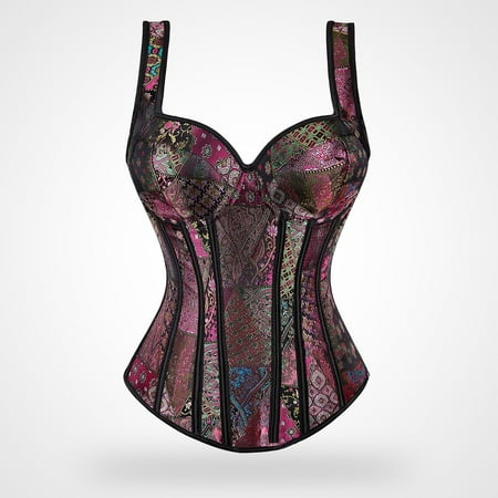 Rigardu body shaper body shaper tummy control Women s Gothic Corset Bustier Waist Cincher Underbust Corset Vest Tank Top Embroidery Corset Top Plus Size Corset Top Purple + 4XL
