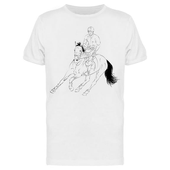 Rider And Horse, Hand Drawn T-Shirt Men -Image by Shutterstock, Male Small