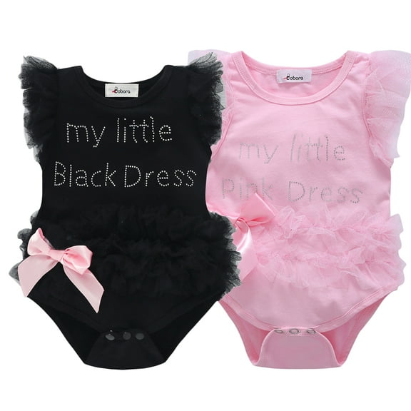Gyratedream Baby Girls Sleeveless Rhinstone Lace Mini Romper Black Dress for Kids 0-12 Months