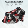 thumbnail image 2 of Honeii Independence Day Collie for Unisex Bucket Hat Waterproof Rain Hat Reversible Shiny Rave Bucket Hat for Concert Festival Boonie Cap, 2 of 6