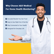 A&DMedical Blood Pressure Monitor, Upper Arm, Wide Cuff, Digital, Heart Rate Detection (UA-651)