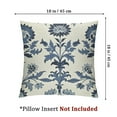 thumbnail image 4 of Blue Floral Block Print Pillow Set of 2 Flower Outdoor Decorative Throw Pillows Pillowcases Linen Cushion Case Decor for Home Sofa Couch Bed, 4 of 7
