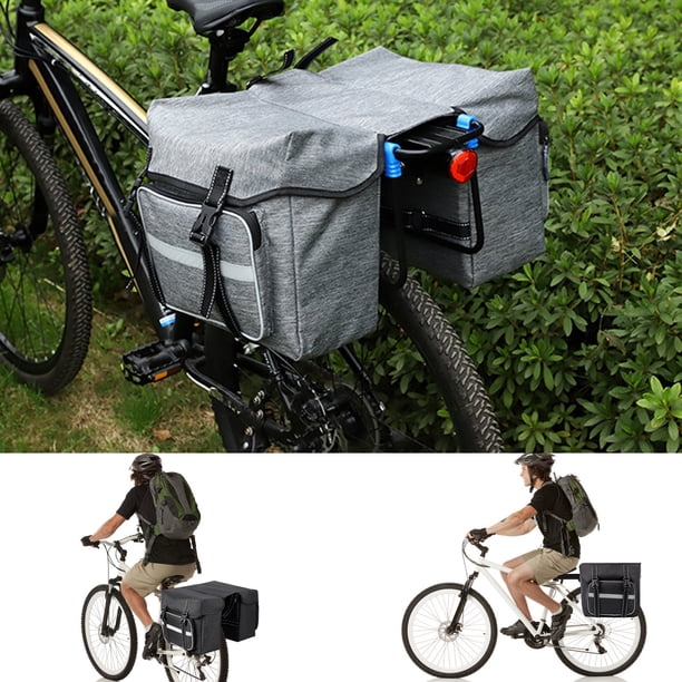 Bolsa Trasera para Portabicicletas con Ganchos Resistentes y Bolsillos Grandes, Bolsa para Maletero, Bolsa de Almacenamiento Antidesgarro para Ciclismo de Turismo, Desplazamientos y Compras.