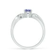 thumbnail image 2 of Angara Natural 0.5 Ct. Tanzanite with Diamond Three Stone Ring in 14K White Gold for Women (Ring Size: 11.5), 2 of 11