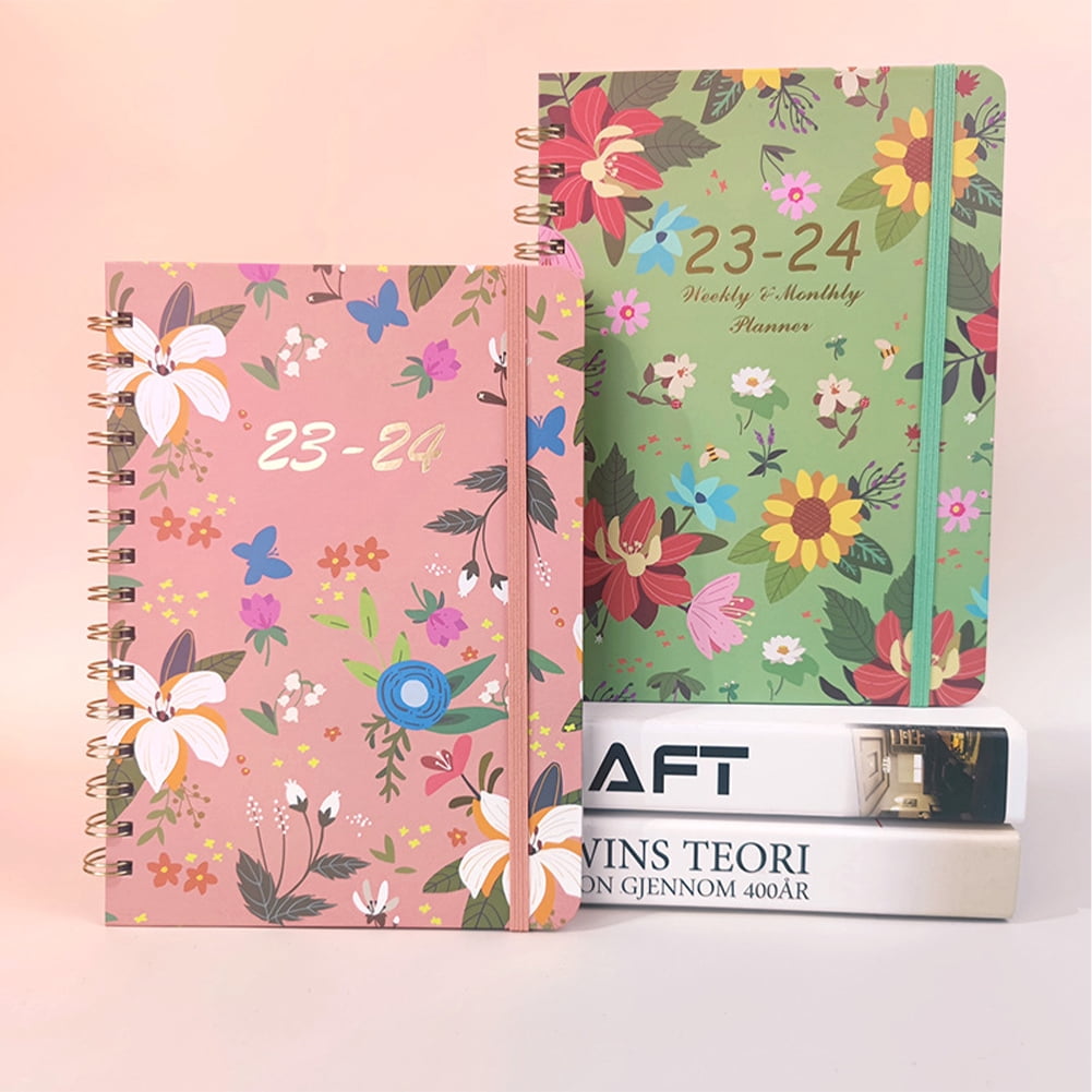 KYAIGUO A5 Weekly Planner 2023-2024, Daily, Weekly & Monthly, August 2023 - January 2025, Retro Floral - Appointment Book