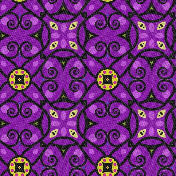 Ahgly Company Indoor Square Patterned Dark Violet Purple Novelty Area Rugs, 6' Square