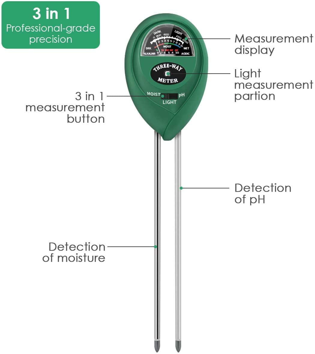 Soil PH Meter Soil Moisture Tester Professional Soil Water Monitor Accurate New 