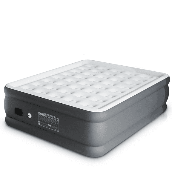 Air Mattress Queen with Built in Wireless Battery Pump,Thick Velvet Texture Waterproof,22”Self Inflatable Air Bed for Camping,Travel&Floor (Gray)