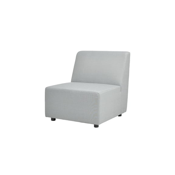 Cleo 30" Modular Upholstered Deep Seating Patio Armless Chair, Light Gray Axroma Olefin