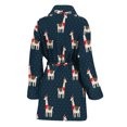 thumbnail image 2 of Santa Claus Llama Xmas Pattern Women Bathrobe One Size Univeral Fits, Jesus Christian Fashion Lightweight Plush Fleece Long Robe For Women, 2 of 3