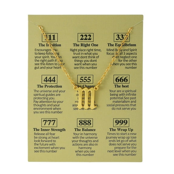 Angel Number Necklace 111 222 333 444 555 666 777 888 999 Old English Numerology Number Necklace Gold Minimalist Pendant