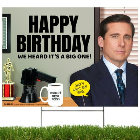 Prime Party The Office Michael Scott Reusable Happy Birthday Yard Sign – 20.5" x 15"