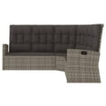 thumbnail image 5 of vidaXL Patio Furniture Reclining Sectional Sofa with Cushions Poly Rattan, 5 of 14