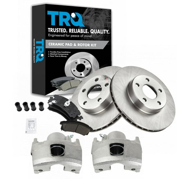 TRQ Front Posi Ceramic Brake Pad Rotor & Caliper Kit Fits Select Buick Chevy Pontiac