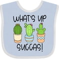 thumbnail image 3 of Inktastic What's Up Succas Funny Cacti Plants Boys or Girls Baby Bib, 3 of 4