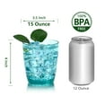 thumbnail image 7 of Set of 6 Hammered Style 15-ounce/430ml Acrylic Glasses Plastic Tumbler,BPA Free,Dishwasher Safe (Teal), 7 of 7