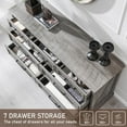 thumbnail image 3 of ACCOHOHO 7 Drawer Dresser for Bedroom, Farmhouse Rustic Wood Dresser Chest of Wide Drawers for Living Room, Grey, 3 of 6