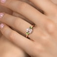 thumbnail image 4 of Gem Stone King 18K Rose Gold Plated Silver Peach Nano Morganite and Green Peridot Engagement Ring for Women | 2.60 Cttw | Oval 9X7MM | Gemstone October Birthstone | Size 9, 4 of 6