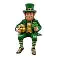 thumbnail image 2 of Dserhfy St. Patrick's Day Leprechaun Figurine Small Lucky Shamrock Statue Resin Irish Clover Leprechaun Ornament for Car Dashboard Home Table Decor, 2 of 8