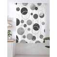 thumbnail image 2 of Sheer Curtains 63 Inch Length, Grey Black Polka Dots Semi Sheer Curtains Light Filtering Window Treatment, Modern Abstract Art Privacy Voile Drapes for Living Room Bedroom 52x63 Inch, 2 of 7