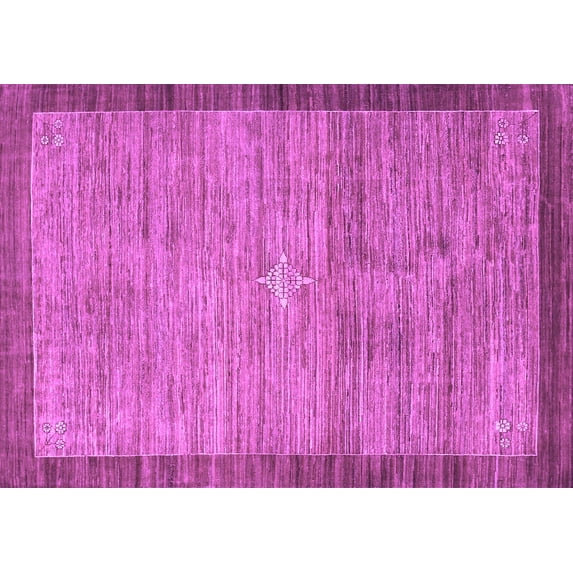 Ahgly Company Indoor Rectangle Abstract Purple Contemporary Area Rugs, 8' x 10'