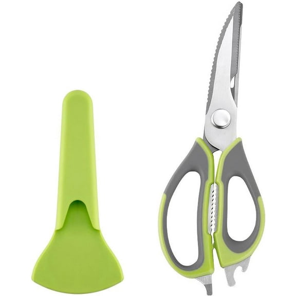 Scissors All Purpose Heavy Duty,Magnetic Sheath Holder For Fridge,Stainless Steel Removable Blade,Kitchen Shears For Food,Skinning