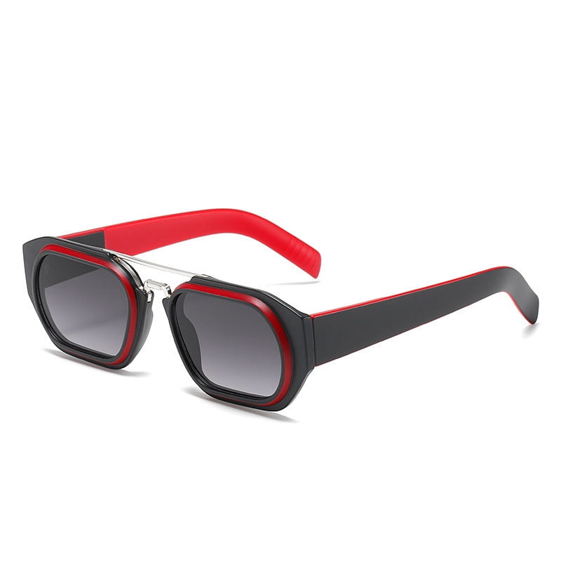 Vintage Square Sunglasses for Men, UV400 Protection, Plastic and Metal Frame with Clip-on Design, Small Face Fit