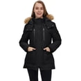 thumbnail image 3 of Wantdo Women's Recycled Winter Coat Thickened Winter Jacket Hooded Parka Jacket Black L, 3 of 11