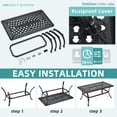 thumbnail image 7 of MEETWARM Outdoor Coffee Table, All-Weather Cast Aluminum 42" Rectangle Patio Coffee Table, 220 LBS Heavy Duty Patio Side Table for Balcony Poolside Deck Garden & Indoor Use, Dark Bronze, 7 of 7