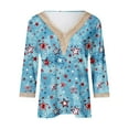 thumbnail image 5 of Womens 4th of July Blouse Womens 4th of July Shirts Red White and Blue Shirt Womens Independence Day Womens Shirts Fashion Women's Summer V-Neck 3/4 Sleeve Lace Print Casual T-Shirt Blouse, 5 of 5