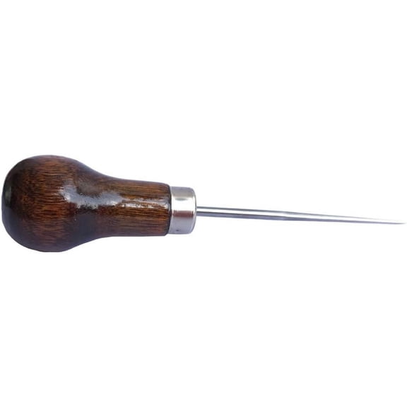 Natural Wooden Gourd Scratch Awl, Professional Leather Stitching Punch for Hole Making, Precision Sewing Awl Crafting Tool, 4.4 inch